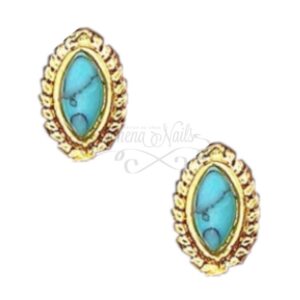#095 Oro – Óvalo Mármol Turquesa